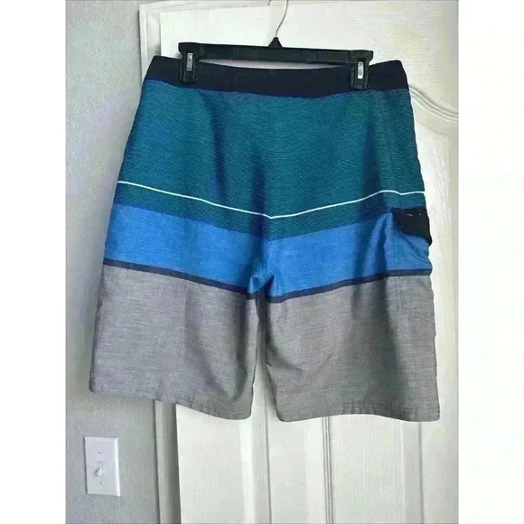 Rip Curl Board Shorts Men's Blue/Gray Striped 10" Size 31 Swim Trunks Beach Surf - Picture 4 of 5